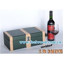 供應 雙支皮盒 PU 皮質紅酒盒廠家現貨直銷 (飛展工廠現貨）