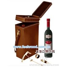 皮質酒盒、單、雙瓶套裝皮酒盒，皮質紅酒盒 10月特技  現貨熱賣