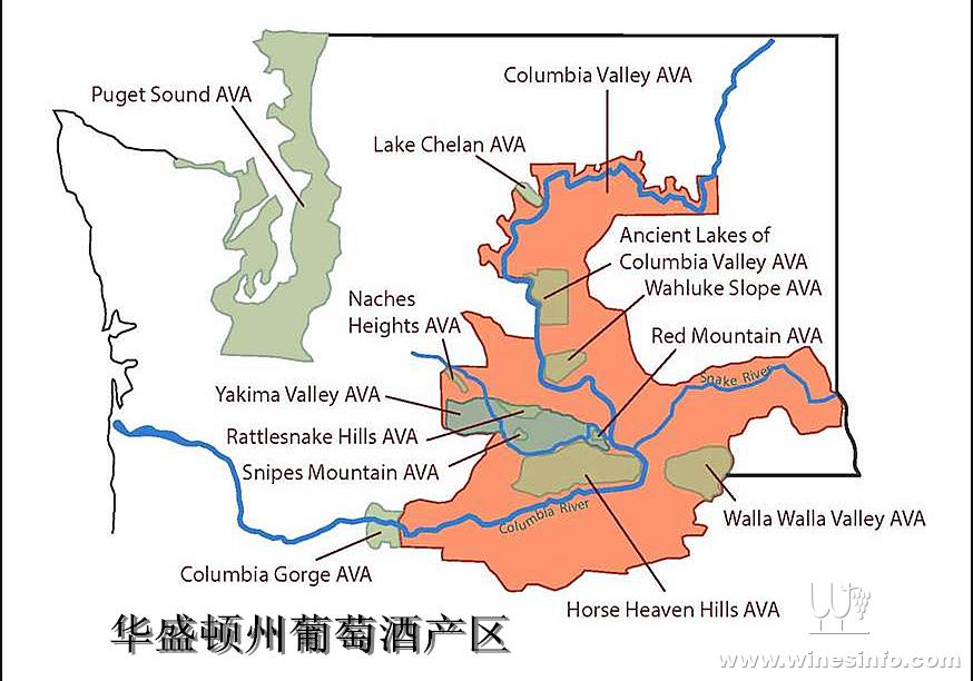 美国葡萄酒产区地图图片